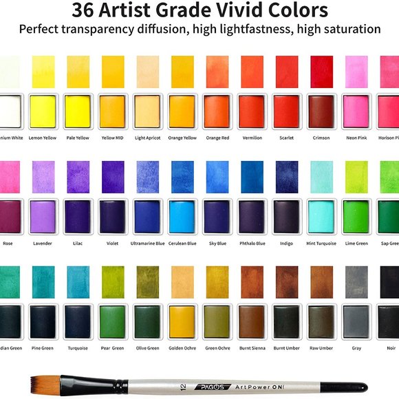 Pagos Watercolor Gift Set 36 Color All In One Kit - Picture 5 of 8